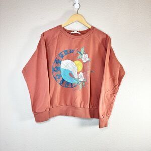 Vintage O'Neill Graphic Surfer Women’s Burlwood Hibiscus Sweatshirt Size Medium